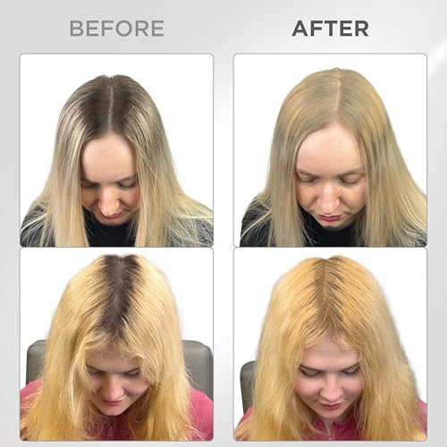 THICK FIBER Root Touch Up Powder for Thinning Hair Women - Water & Sweat Resistant Hair Loss Concealer Set with Brush (Blonde)