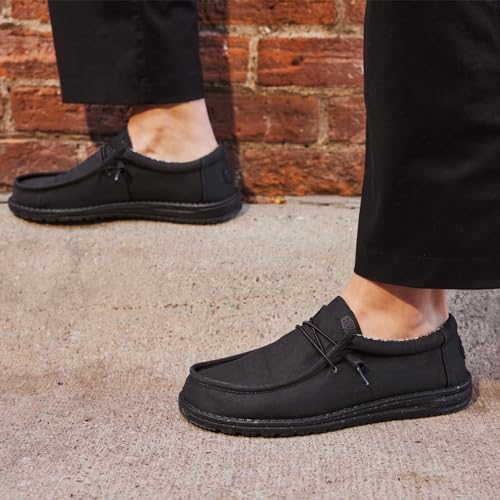 Image of HEYDUDE Men's Wally Stretch Canvas Loafers | Lightweight Slip On Shoes | Casual Walking, Travel & Everyday Style