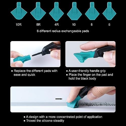 ORXPLUS Tools Palm Silicone Tools Trowel, Black, Palm Silicone Caulking Tool - Image 3