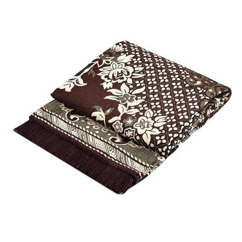 Image of Heavy Fabric Velvet Touch Bedroom, Hall, Living Room, Drowing Room, Yoga Hall Designer Velvet Rectangle Carpet |60 inch Inch X 84 inch Inch | 5 Feet X 7 Feet I 150 Cm X 210 Cm (Brown)