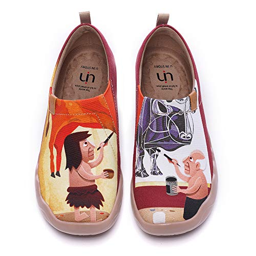 Image of UIN Slipper Woman Travel Art Painted Shoes Wide Toe Casual Home Slip On Mules Malaga