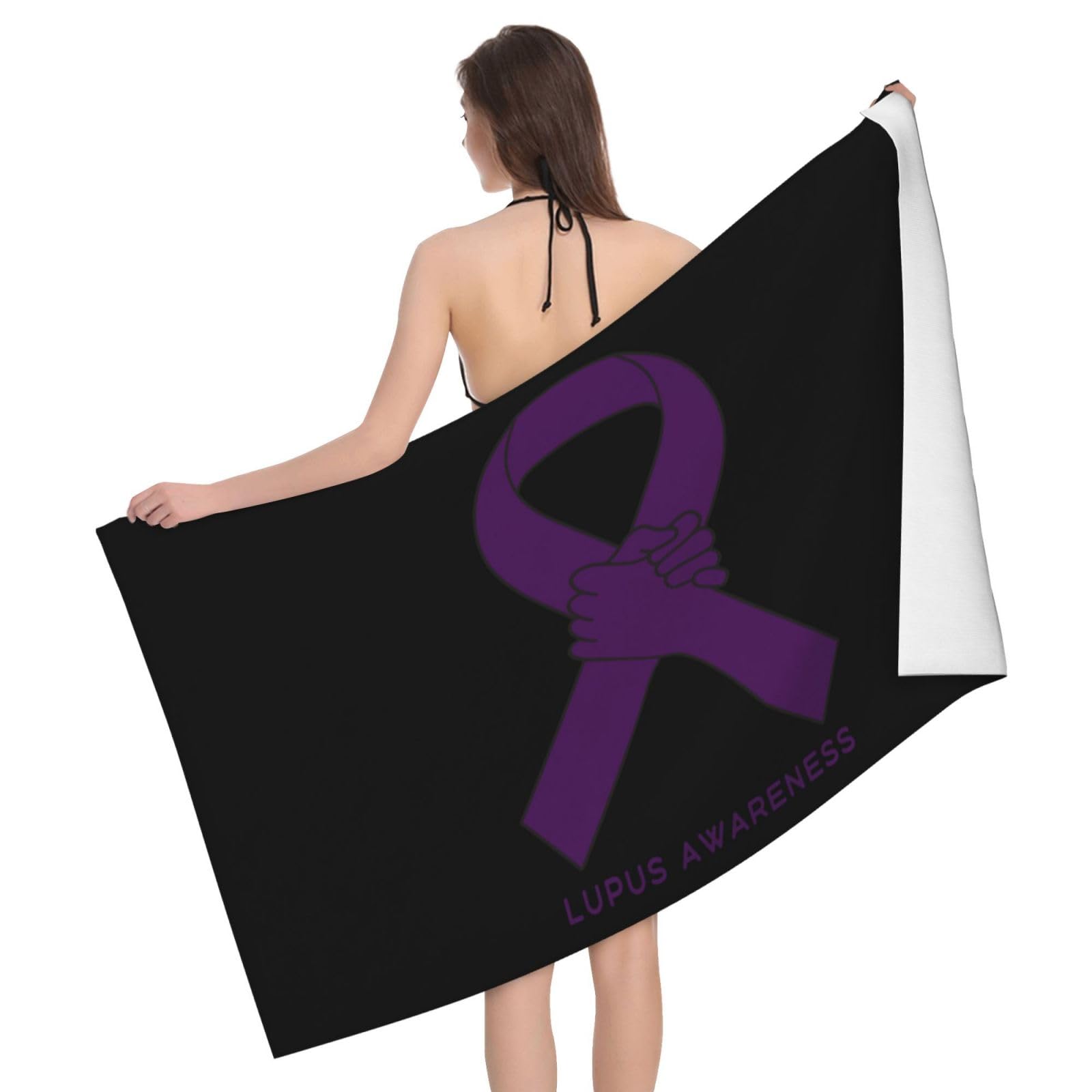 HLBSDM Microfiber Lupus Awareness Beach Towel Quick Dry Soft Sand Free Beach Towels for Pool Swim Beach Lightweight Thin Towels