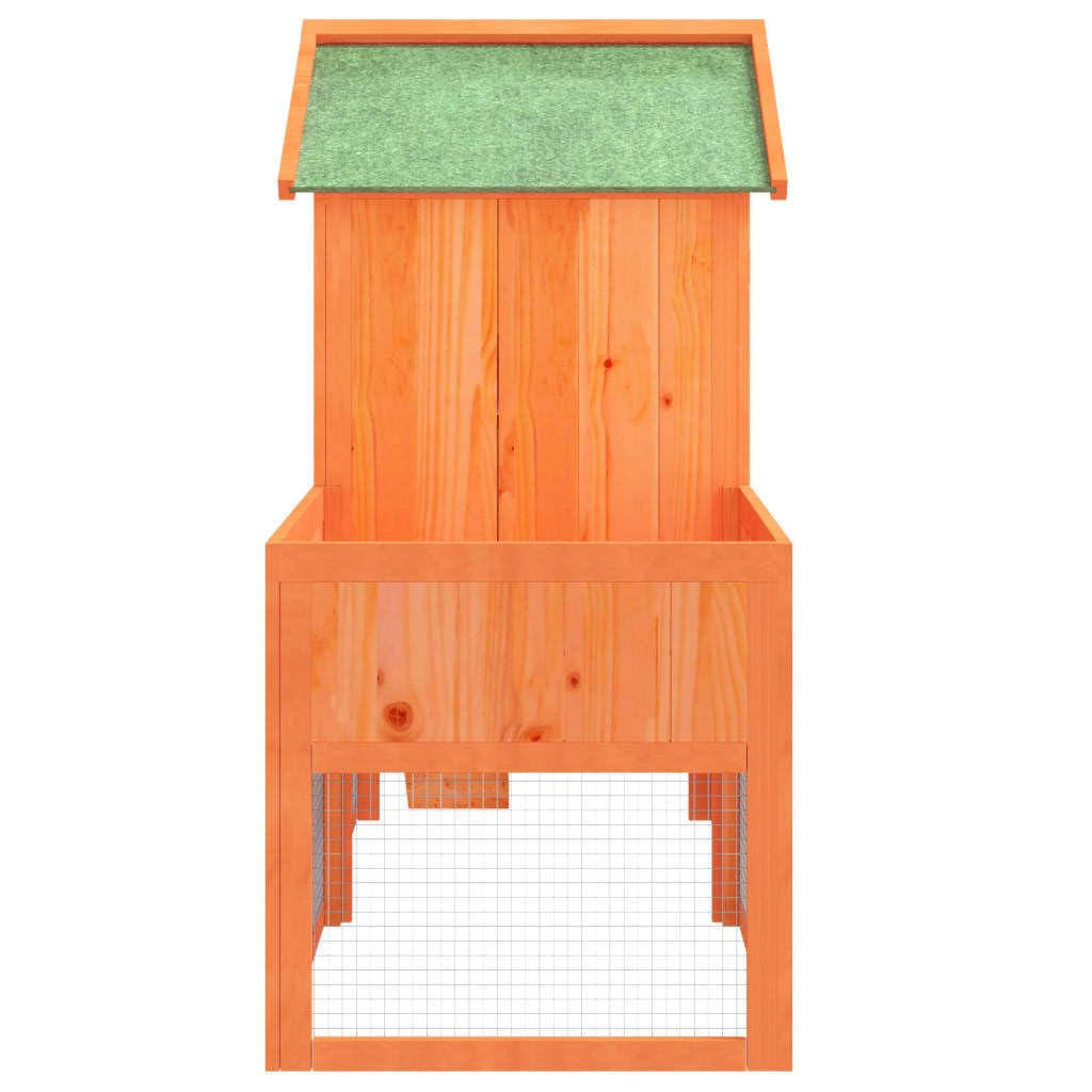 Conejera marrón de madera maciza de pino 170 x 63 x 113 cm con malla de alambre, 2 niveles, rampa, bandeja de suelo para exterior y jardín