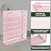 EASEPRES 6 Tier Mesh Hanging Wall File Organizer, Desk Vertical Mail Paper Document Folder Holder Rack with Bottom Tray and Nametag Label for Office Home School, Pink
