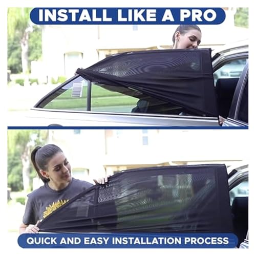 Image of EcoNour Car Window Screen for Toyota Corolla (2020-2026) 2 Pack | Breathable Mesh Camping Window Covers | 100% Protection from Bugs, Mosquito & UV | Baby Safe Privacy Blackout Net | Car Accessories