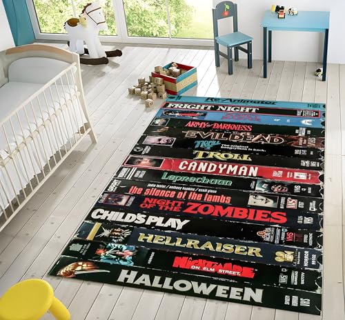80s VHS Horror Movie Rug