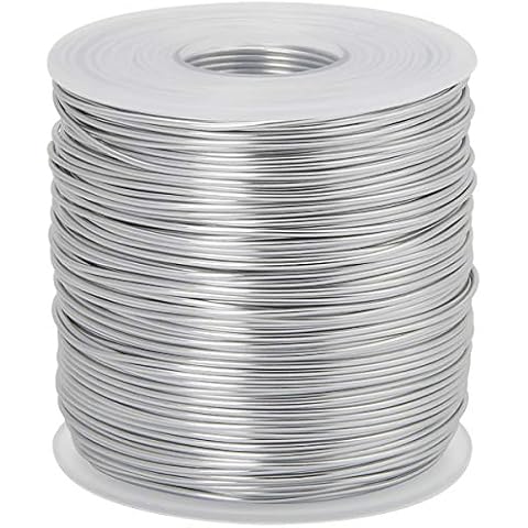 CoiTek 18 Gauge (1 mm) Aluminum Craft Wire 328 FT (100 m) Bendable Aluminum Wire for Crafting Wire Soft DIY Metal Craft Art Wire - Silver, 18 Gauge Cover