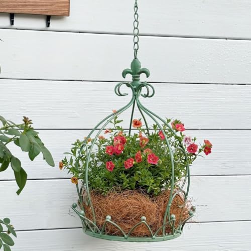 Panier à suspendre en métal durable pour pots de fleurs de caractère - 8