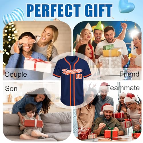 Image of Custom Baseball Jersey Personalized Stitched or Printed Name Number Baseball Shirt Sports Uniform Gifts for Men Women Youth