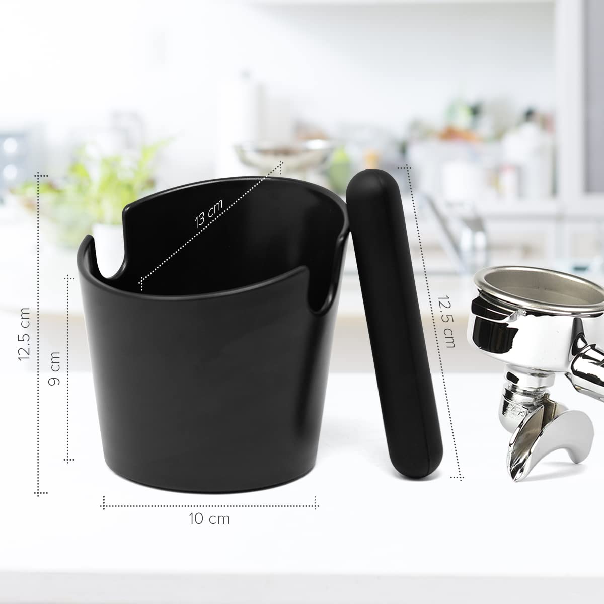 Joeji's Kitchen Pojemnik na kawę Marc a Cafe - Praktyczny i skuteczny - Espresso Coffee Knock Box - Akcesoria Barista - Wysokiej jakości mielone pudełko na kawę - Antypoślizgowy spód