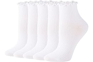 5 Pairs Unisex Crew Socks for Men and Women - Long Socks...