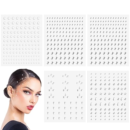 Dokeno 592 Piezas de Pegatinas de Purpurina,Pegatinas cara Brillantes Festival, tatuajes temporales de piedras preciosas para ojos y caras, para Uñas Faciales Ojos Festivales Bodas DIY Decoraciones