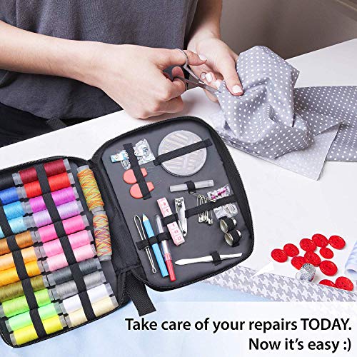 image for D&D Sewing Basket with Sewing Kit, Sewing Box Organizer with Accessori