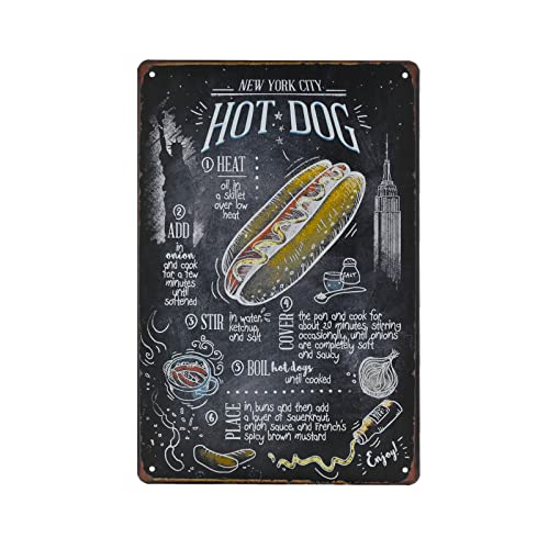 Fast Food Vintage Hot Dog Metal Sign Wall Decor