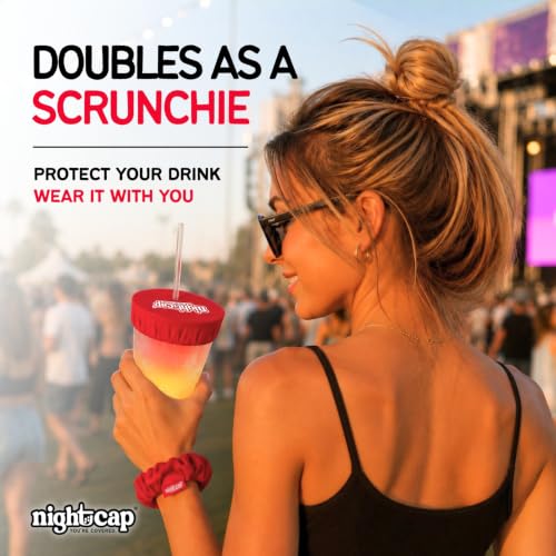 Cubierta de prevención para bebidas NightCap banda elástica negra para vasos 2
