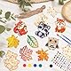 Aragallant 40STK Herbst Basteln fur Kinder, Holz Bastelset Herbst, Mit 4 Stilen Herbst Blätter Deko und Tier Deko, DIY Holz Fensterbilder Basteln für Kinder, Geschenke für Mädchen Jungen Kleinkinder