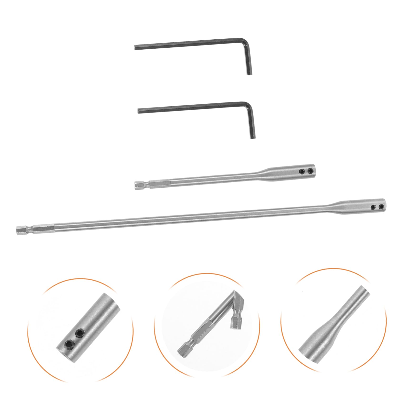 jojofuny 5 Juegos Extensión de Brocas Taladro Conjunto de Varillas de Extensión y Llaves Flexibilidad Profundidades de Perforación Compacto y Ligero Precisa y Estable