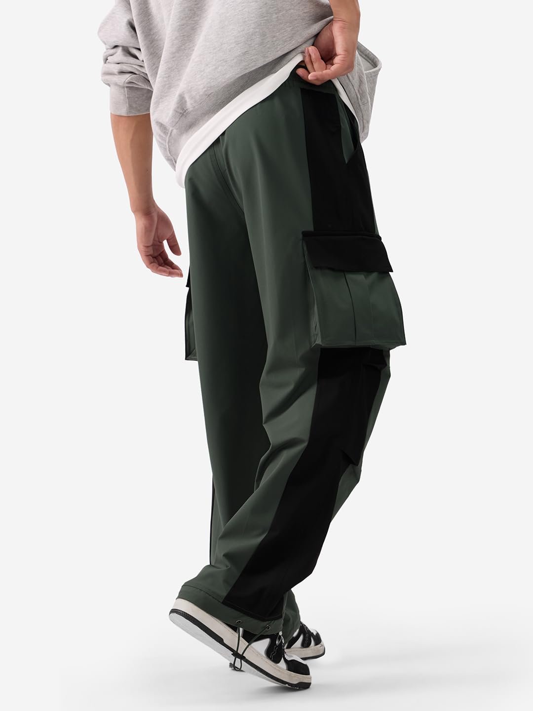 The Souled Store Pantalones de paracaídas: Riveria - Pantalones de paracaídas elásticos para hombre y niño con cierre de pierna de algodón