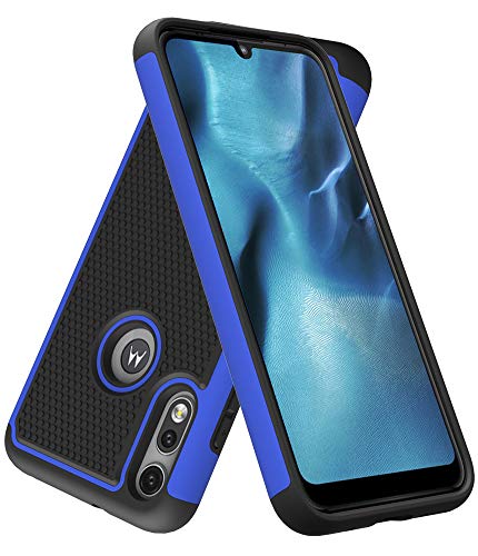 Dahkoiz Case for Motorola Moto E 2020 Case, Sturdy Durable Armor Defender Cover Dual Layer Hybrid Protective Phone Case for Motorola Moto E 2020, Blue