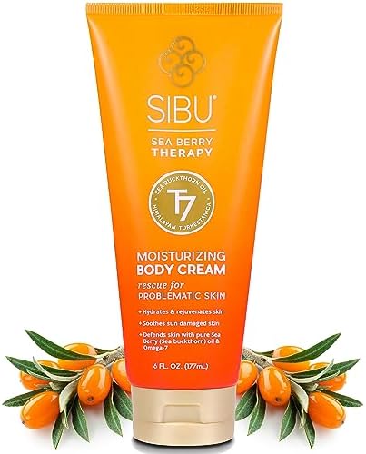 sibu Moisturizing Body Cream, Lotion Made From Premium Himlayan Sea Buckthorn (6oz) – Lightweight & Hydrating Moisturizer That Protects & Repairs Skin