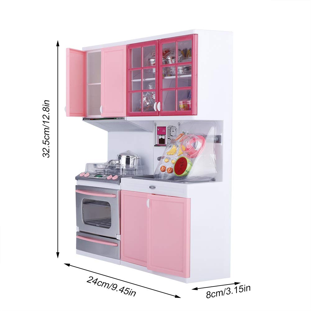 Set Da Cucina Per Bambini Set Da Gioco Mini Cucina Giochi Di Ruolo Set Con Forno a Microonde, Fornello e Lavello Rimovibile, Bambini Educativi Finta Giocattolo Da Cucina 24 x 8 x 32,5 Cm