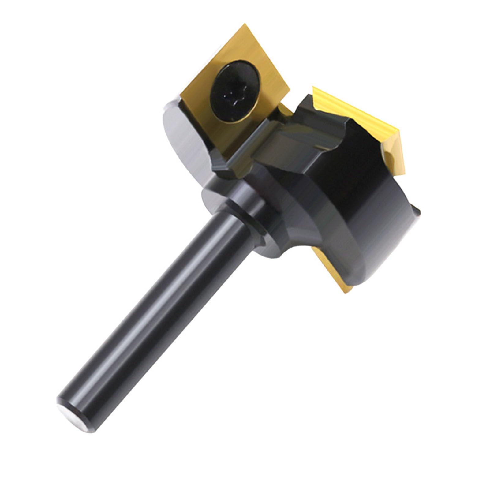 Bewinner Broca para Enrutador de Superficie de Spoilboard con Revestimiento de Ti de 1-3/8", Vástago de 1/4", Broca para Aplanamiento de Losa de 4 Flautas para CNC, Procesamiento y Cepillado de