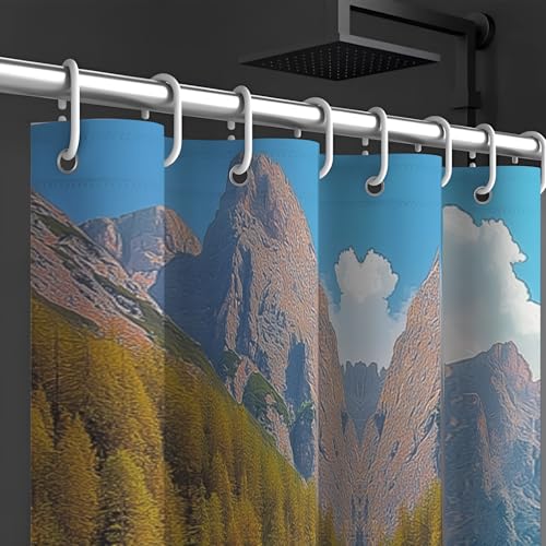 Rideau de douche anti-adhérence 180x180cm imperméable avec ourlet lesté lac - 6