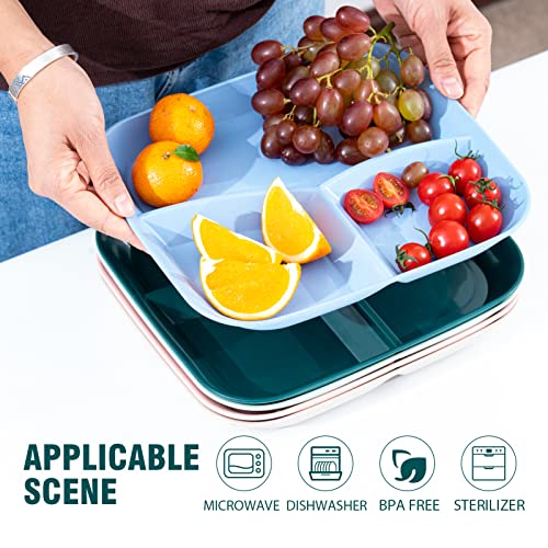 Dyb Dongyongbao Unbreakable Divided Plates 10 Inch 5 Pcs, Reusable Wheat Straw Dinner Plates, Microwave And Dishwasher Safe, Perfect For Kids And Adults.……… #TOP1