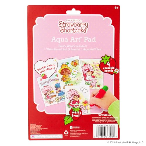 Strawberry Shortcake Aqua Art 6" x 7.5" Reusable Water Painting Activity Pad with Brush Pen - 7