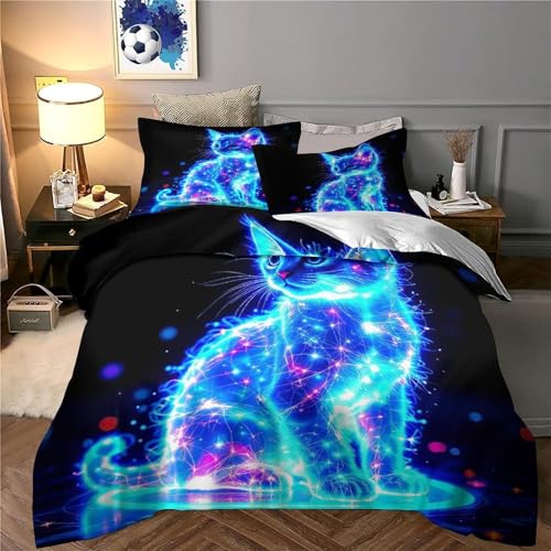 Housse de couette chat 3D multicolore pour transformer l'ambiance d'une chambre d'ado - 5