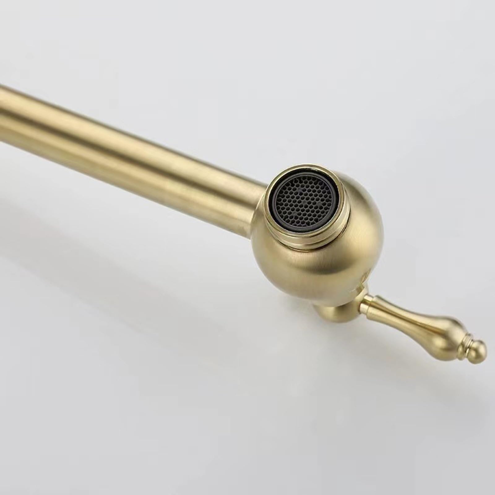 Faucet Pieghevole da Cucina a Muro a Muro a Doppia Maniglia Rubinetto Ottone Freddo, Nero