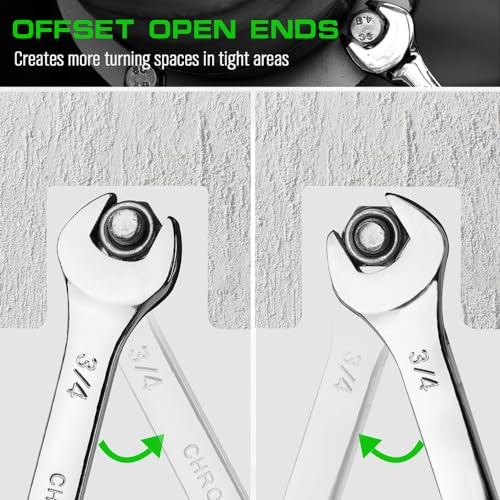 image for SWANLAKE GARDEN TOOLS 15-Piece SAE Wrench Set, V Notch Premium Combina