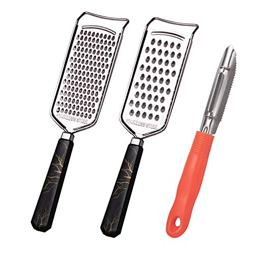 3-piece vegetable peeler steel grater size hole hand-held cheese grater, best for Parmesan