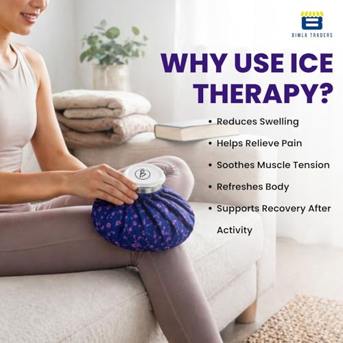 Image of Btag Hot & Cold Ice Bag for Pain Relief (11 Inch) | Reusable Cold Therapy for First Aid Sports Injury, Shoulder, Swelling |Leakproof & Durable Leakproof Fabric Headache, Muscle Pain (Blue Pink Flower)