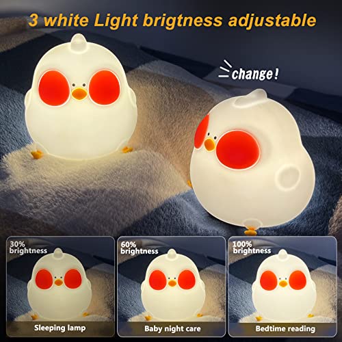 Lisghtjs Cute Night Light For Kids,Silicone Animal Night Light Portable Chick Night Lamp, Usb Rechargeable Baby Nursery Lights,Kawaii Lights For Kids Room,Gifts For Toddler Boys Girls #TOP1