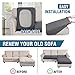 H.VERSAILTEX Sectional Couch Covers 3 Pieces Sofa Seat Cushion Covers L Shape Separate Cushion Couch Chaise Cover for Both Left/Right Sectional Couch (Seat Only: 1 Chaise + 2 Sofa, Grey)