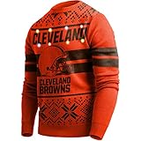 Producto oficial de la NFL. FOCO LED Light Up Xmas Jersey – NFL Cleveland Browns, Hombre, naranja, extra-large