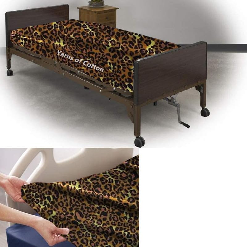 Miniatura 6 de Juego de sábanas de hospital de 3 piezas, suave 100% algodón egipcio de 400 hilos, juegos ajustados cómodos, con elástico alrededor, para cuidado