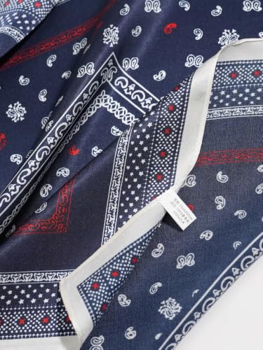 Image of ANDANTINO 100% Mulberry Silk Scarf -21 inch Square Neckerchief with Gift Packed