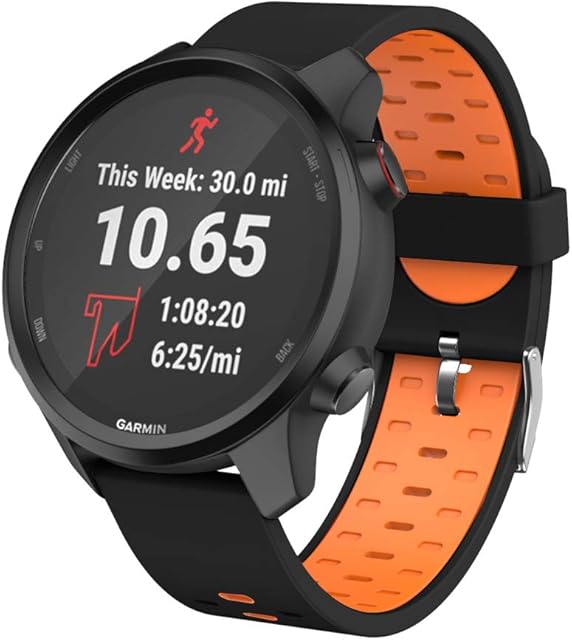ISABAKE Watch Strap for Garmin Vivoactive 3, Forerunner 645/245 Music, Vivomove HR, 20mm Quick Release Silicone Replacement Band