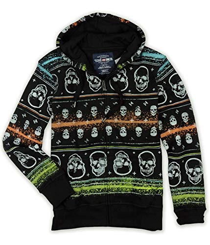 Ecko Unltd. Mens Neon Group Skull Print Hoodie Sweatshirt, Black, X-Small