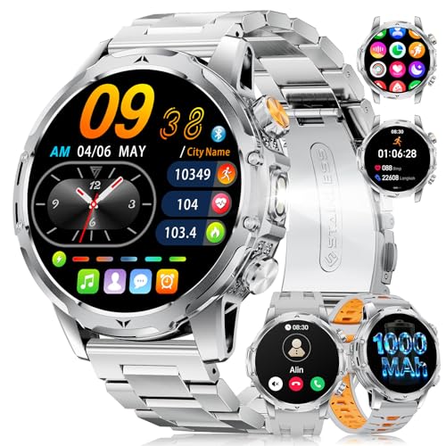 Smartwatch militar hombre batería 1000mAh para no quedarte sin carga en ruta