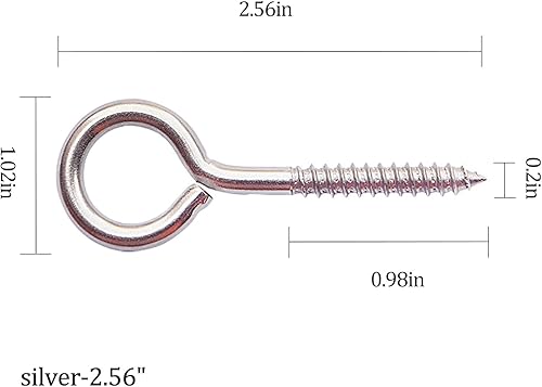 Miniatura 2 de 30 ganchos de techo de acero inoxidable con tornillo, tornillos de ojo para colgar luces de Navidad al aire libre, decoraciones de Navidad, Acción