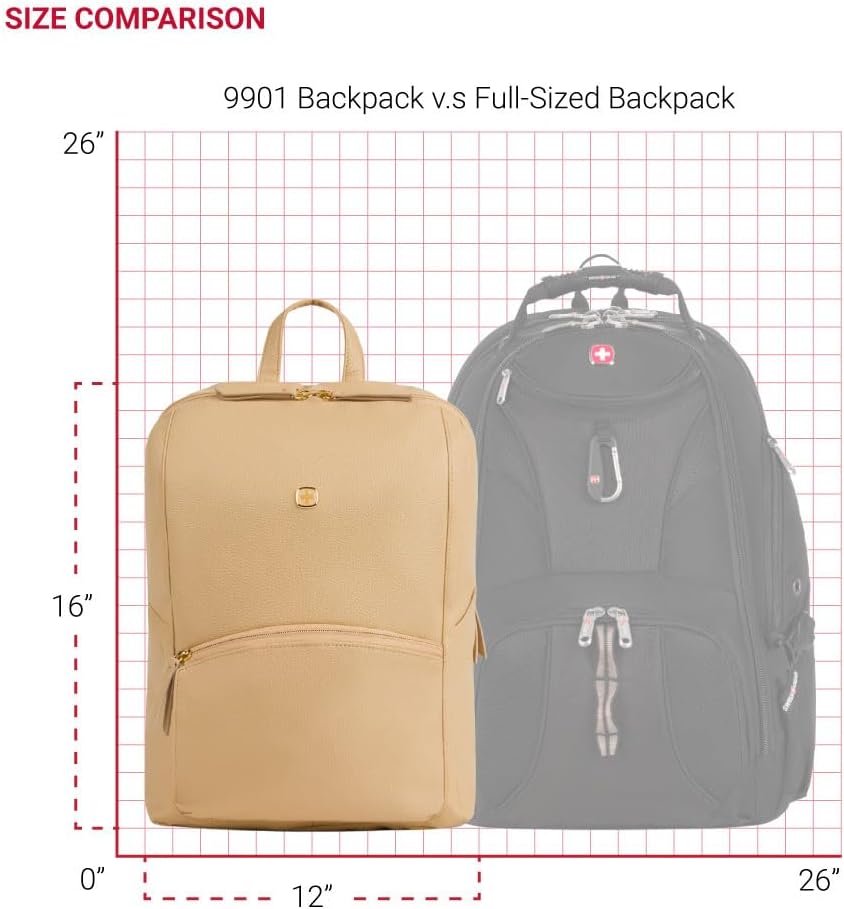 SwissGear Serenity Luxe Women's Laptop Backpack, Laptop Bag Fits Most 13-Inch Laptops, Taupe, 16 Inches - Image 2