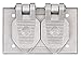 Hubbell Wiring Systems HBL5205WO Cast Aluminum Heavy Duty Horizontal Device Mounting Weatherproof Wall Plate Duplex Cover, 2-7/8" Width x 4-9/16" Height x 51/64" Depth