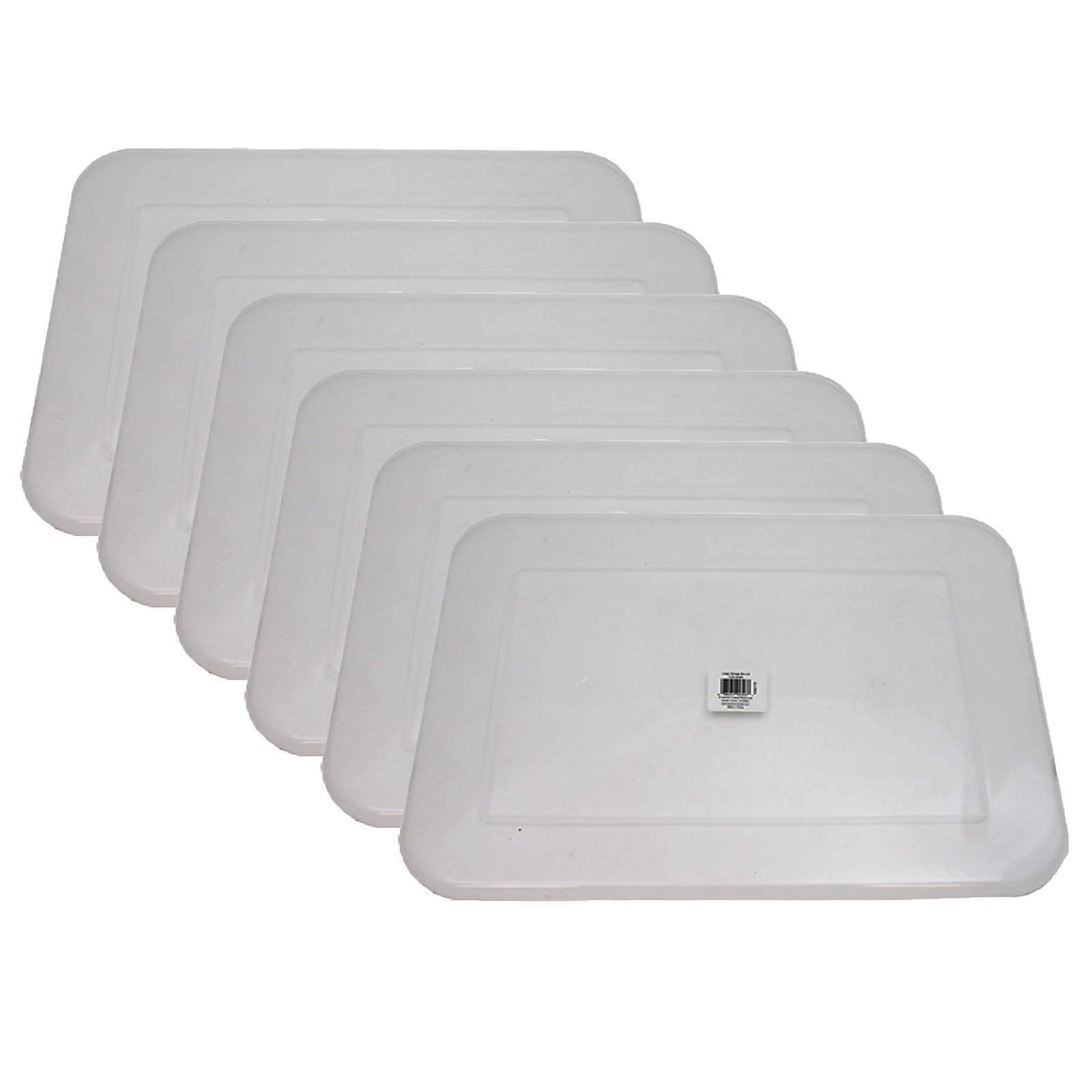 Teacher Created Resources Tcr20343-6 Plastic Storage Bin Lid, Large, Clear, Pack Of 6
