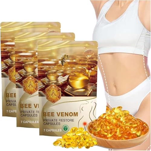 Cápsulas de aceite de jengibre de veneno de abeja, cápsulas de jengibre, cápsulas de apriete de veneno de abeja, cápsulas de reparación natural de veneno de abeja (3 Bolsas)