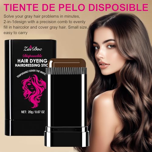 Disposable Hair Dye Stick 0.67oz color marrón oscuro miniatura 5