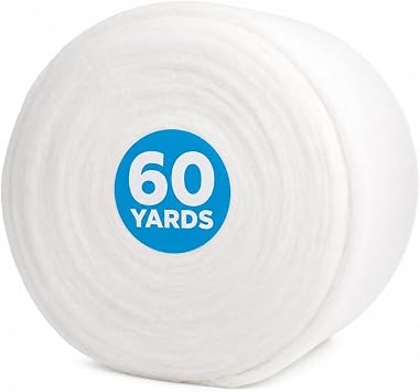 Fairfield Poly-Fil Quilt Batting Roll, 48 x 60 Yards, Lightweight Polyester, White, Washable