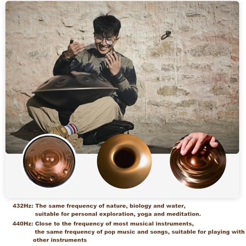 Handpan ORANGES 432Hz 10 Notas 22 pulgadas Metal miniatura 3